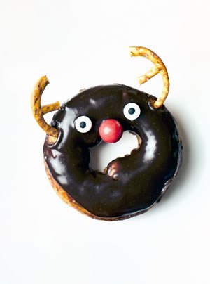 Chocolate Dipped ‘Rudolf’ Donuts