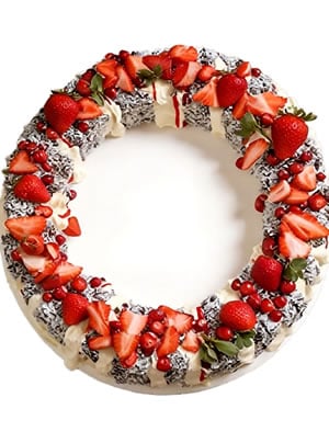 Strawberry Buttercream Lamington Wreath